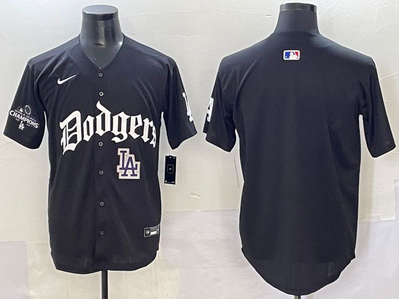 Men 2025 Los Angeles Dodgers Blank Black Seventh generation Joint Name Nike MLB Jersey style 12